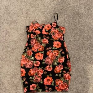 Black dress with flowers